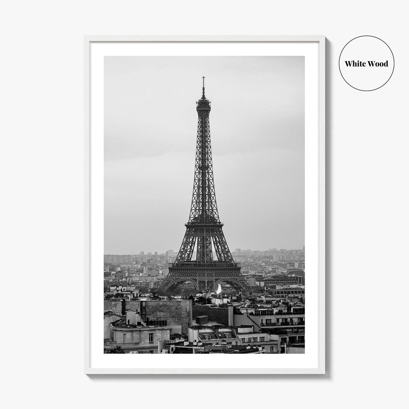 Paris Black and White Fine Art Photo Print, Arc de Triomphe, Eiffel Tower Poster