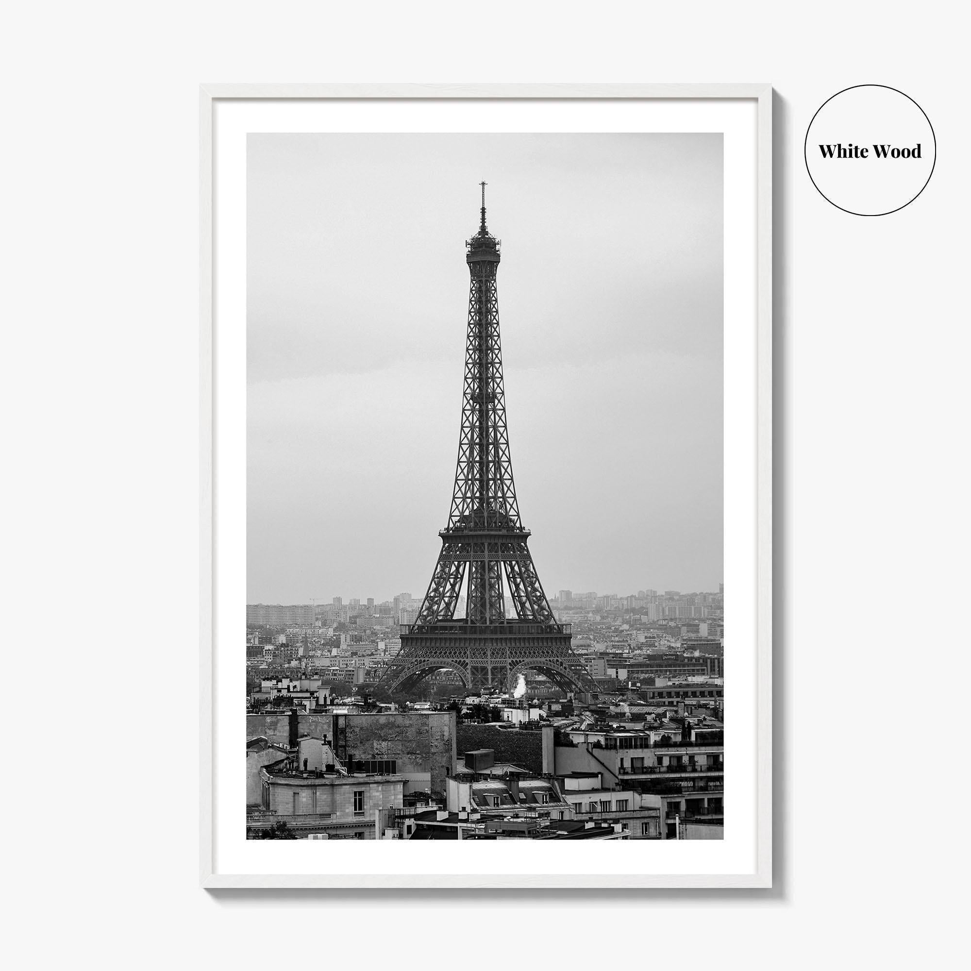 Paris Black and White Fine Art Photo Print, Arc de Triomphe, Eiffel Tower Poster