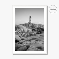Peggy's Cove Black and White Fine Art Photo Print, Nova Scotia Halifax Poster