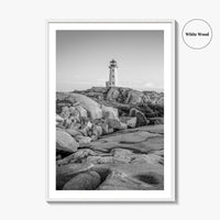 Peggy's Cove Black and White Fine Art Photo Print, Nova Scotia Halifax Poster