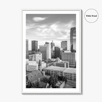 Oklahoma City Skyline Black and White Fine Art Photo Print, OKC Poster