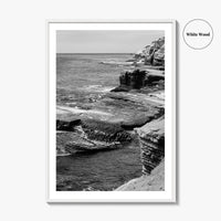 Point Loma Black and White Fine Art Photo Print, Sunset Cliffs San Diego Poster