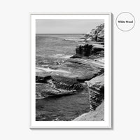 Point Loma Black and White Fine Art Photo Print, Sunset Cliffs San Diego Poster