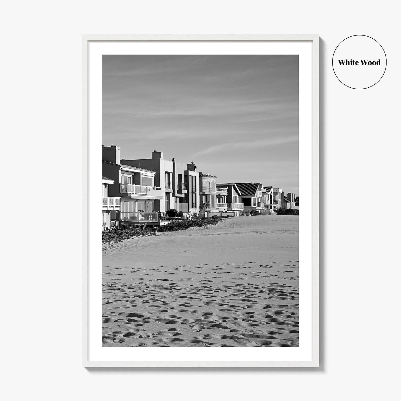 Oxnard Black and White Fine Art Photo Print, Hollywood Beach, California, Wall Decor, Poster