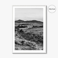 Oklahoma Black and White Fine Art Photo Print, Wichita Mountains, Lawton OK Wall Poster