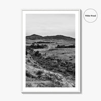 Oklahoma Black and White Fine Art Photo Print, Wichita Mountains, Lawton OK Wall Poster