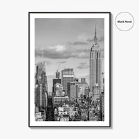New York City Skyline Black and White Fine Art Photo Print, Manhattan Poster, USA