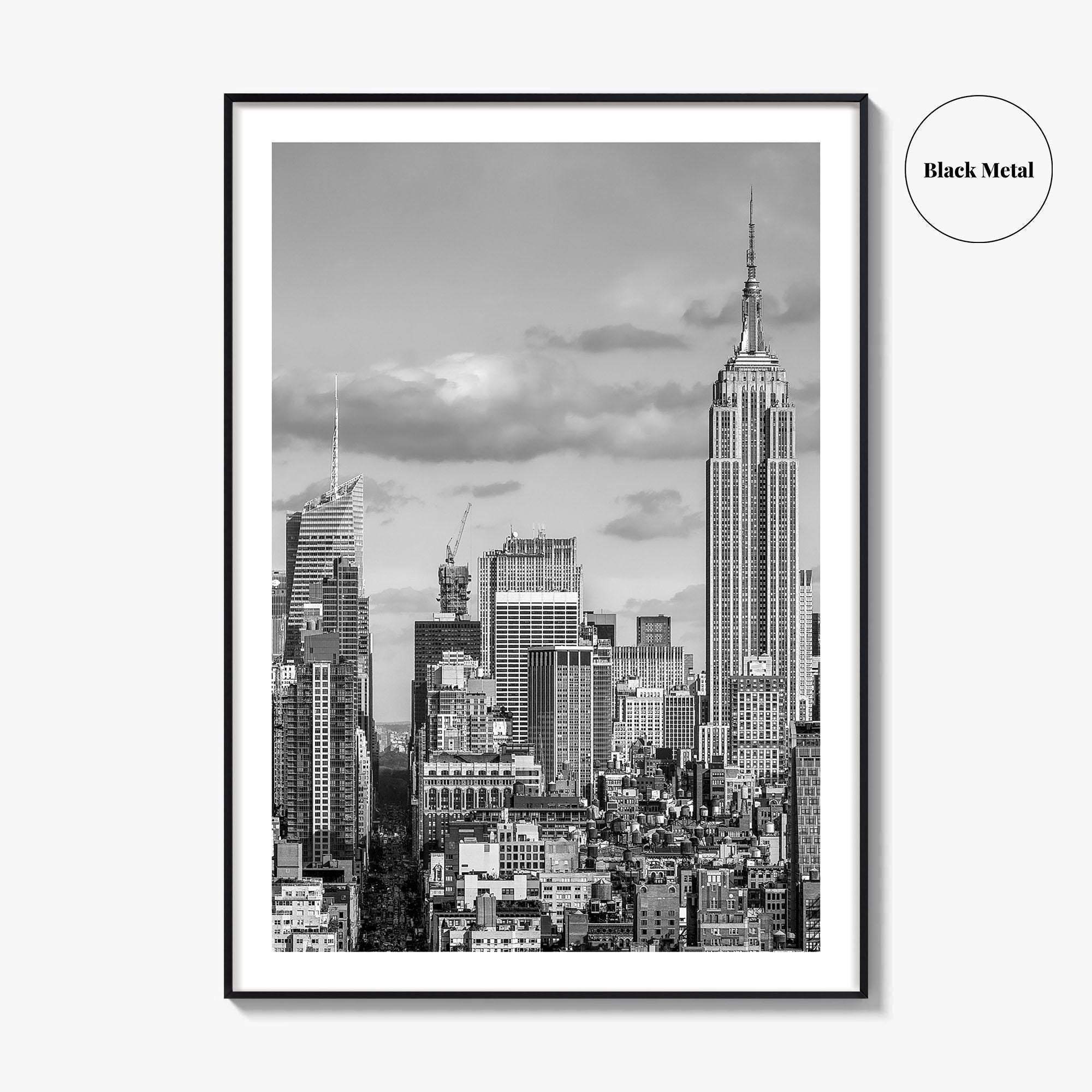 New York City Skyline Black and White Fine Art Photo Print, Manhattan Poster, USA