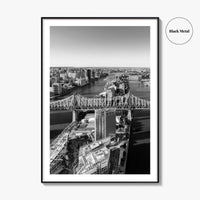 Queens Black and White Fine Art Photo Print, Ed Koch Queensboro Bridge NYC Poster