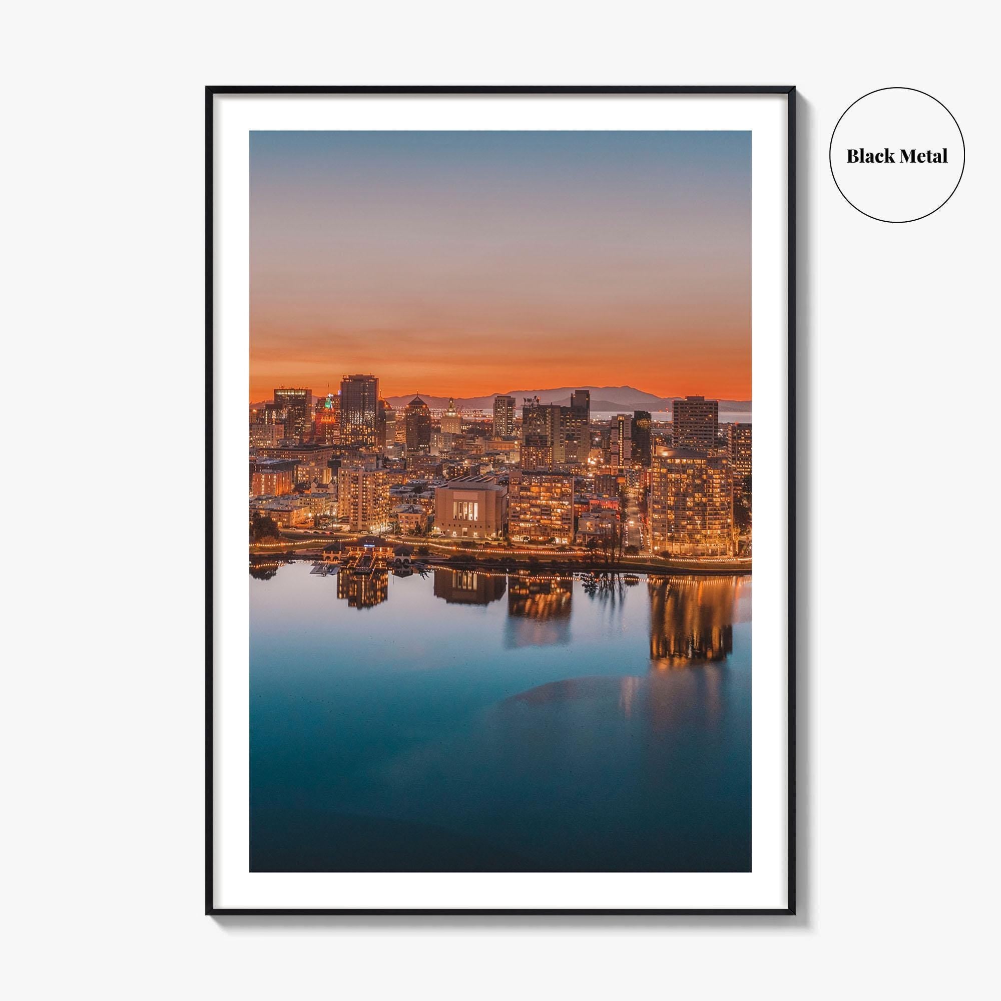 Oakland Skyline Fine Art Photo Print, California USA, Bay Area Wall Decor Poster