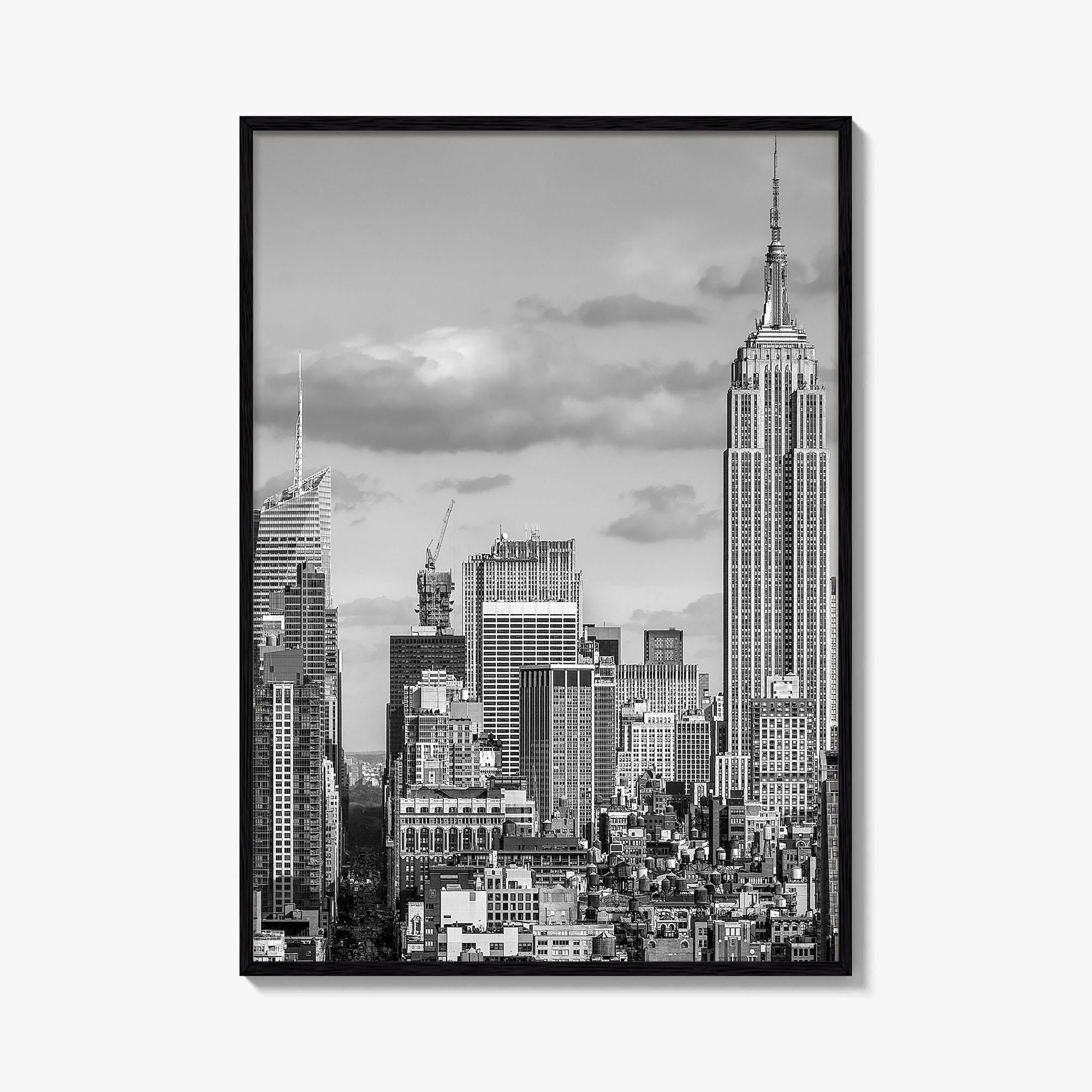 New York City Skyline Black and White Fine Art Photo Print, Manhattan Poster, USA