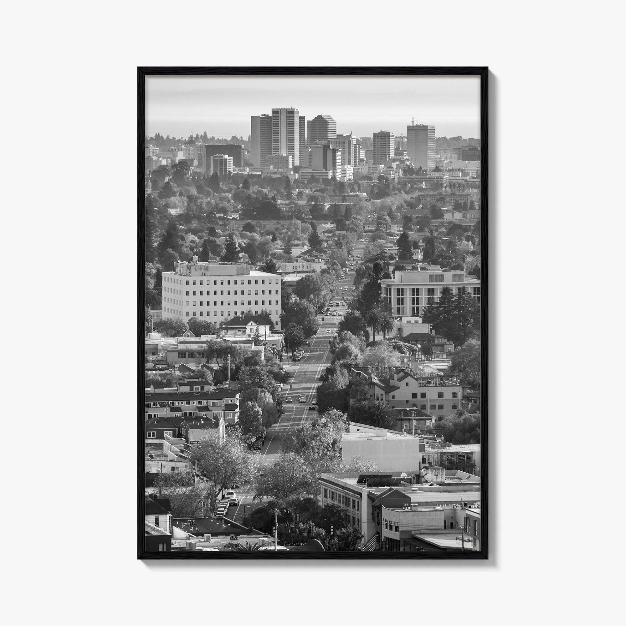 Oakland Skyline Black and White Fine Art Photo Print, Berkeley San Francisco Bay Poster