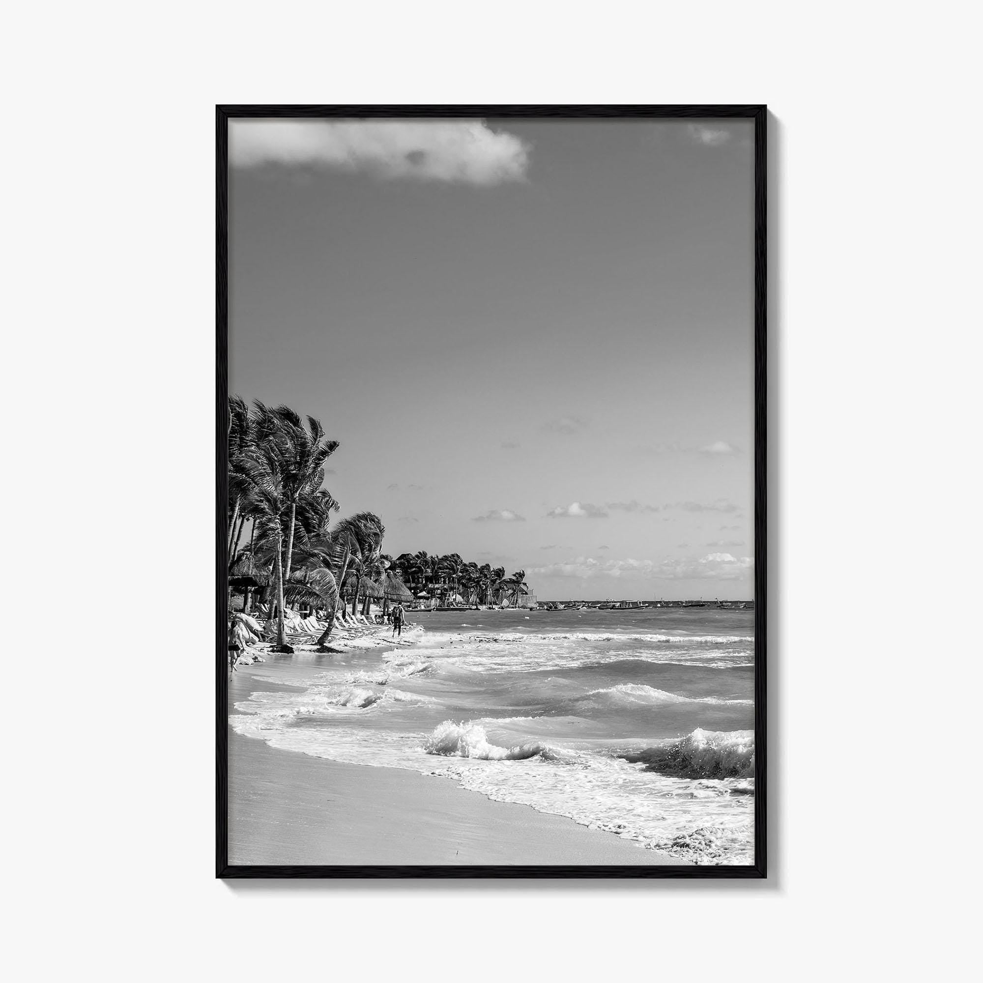 Playa del Carmen Black and White Fine Art Photo Print, Riviera Maya Poster, Mexico