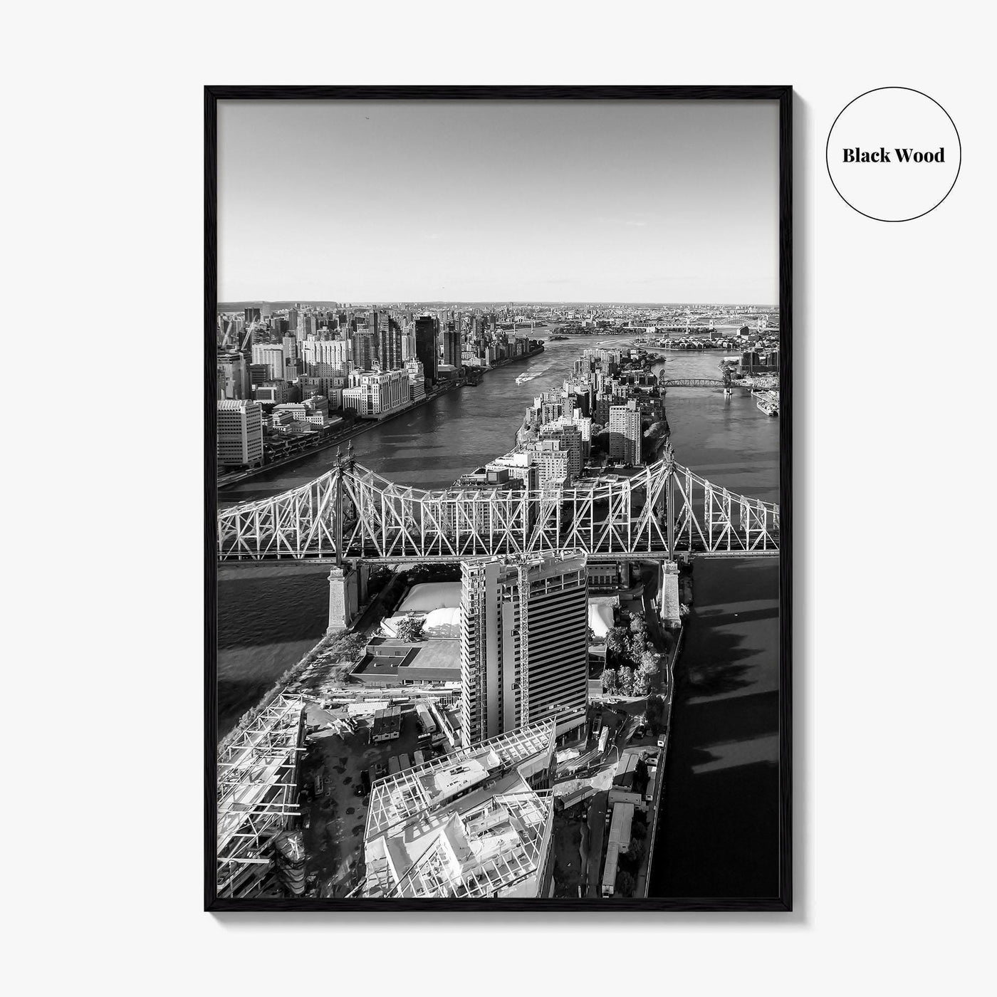 Queens Black and White Fine Art Photo Print, Ed Koch Queensboro Bridge NYC Poster