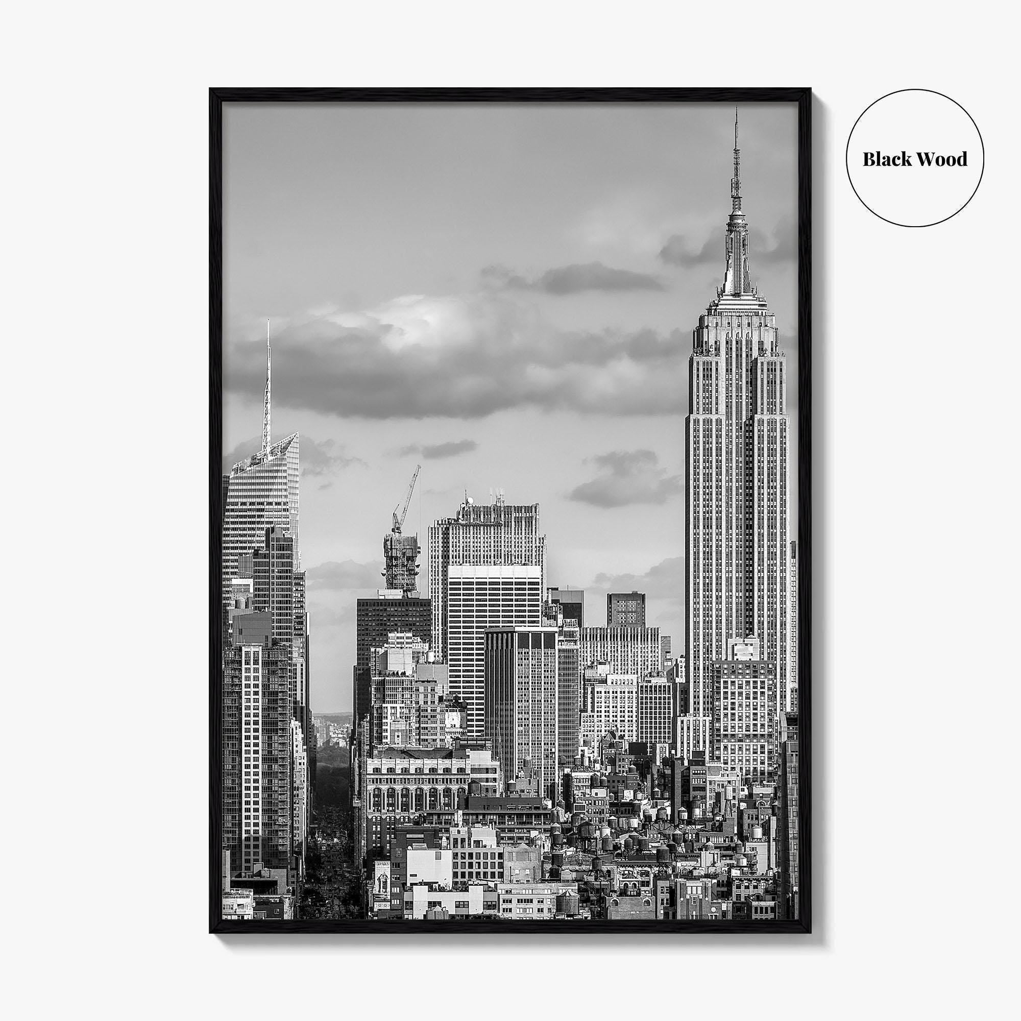 New York City Skyline Black and White Fine Art Photo Print, Manhattan Poster, USA