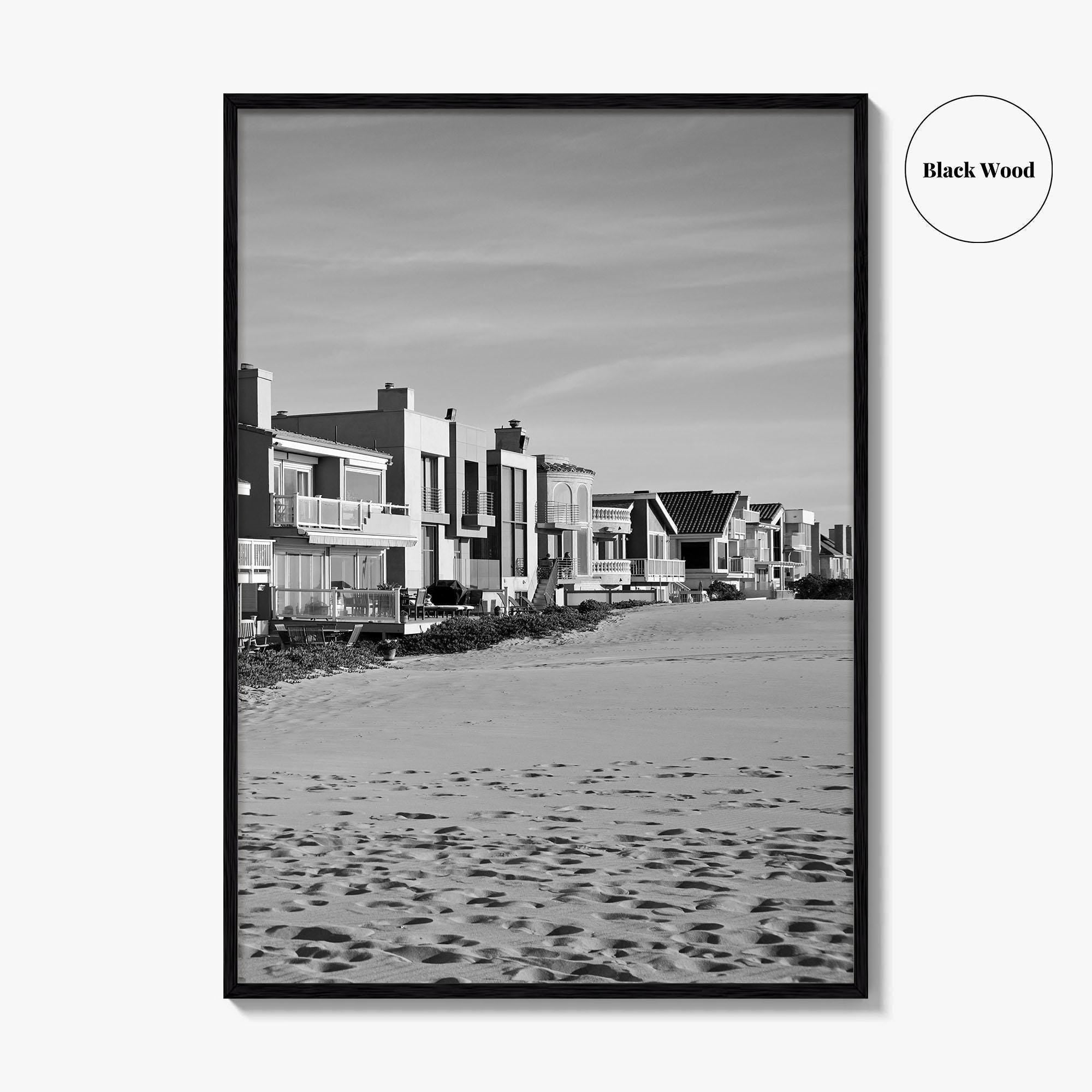Oxnard Black and White Fine Art Photo Print, Hollywood Beach, California, Wall Decor, Poster