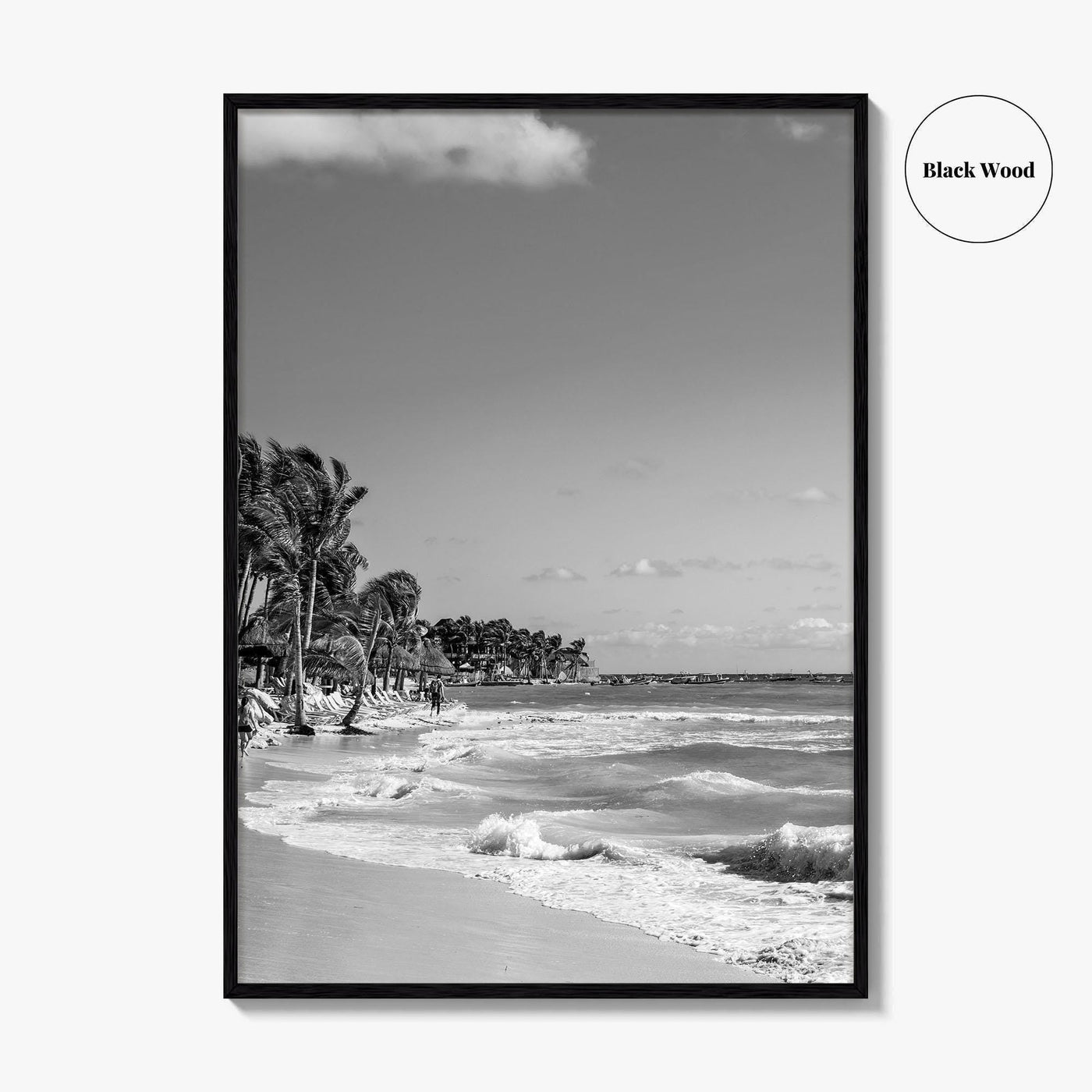 Playa del Carmen Black and White Fine Art Photo Print, Riviera Maya Poster, Mexico