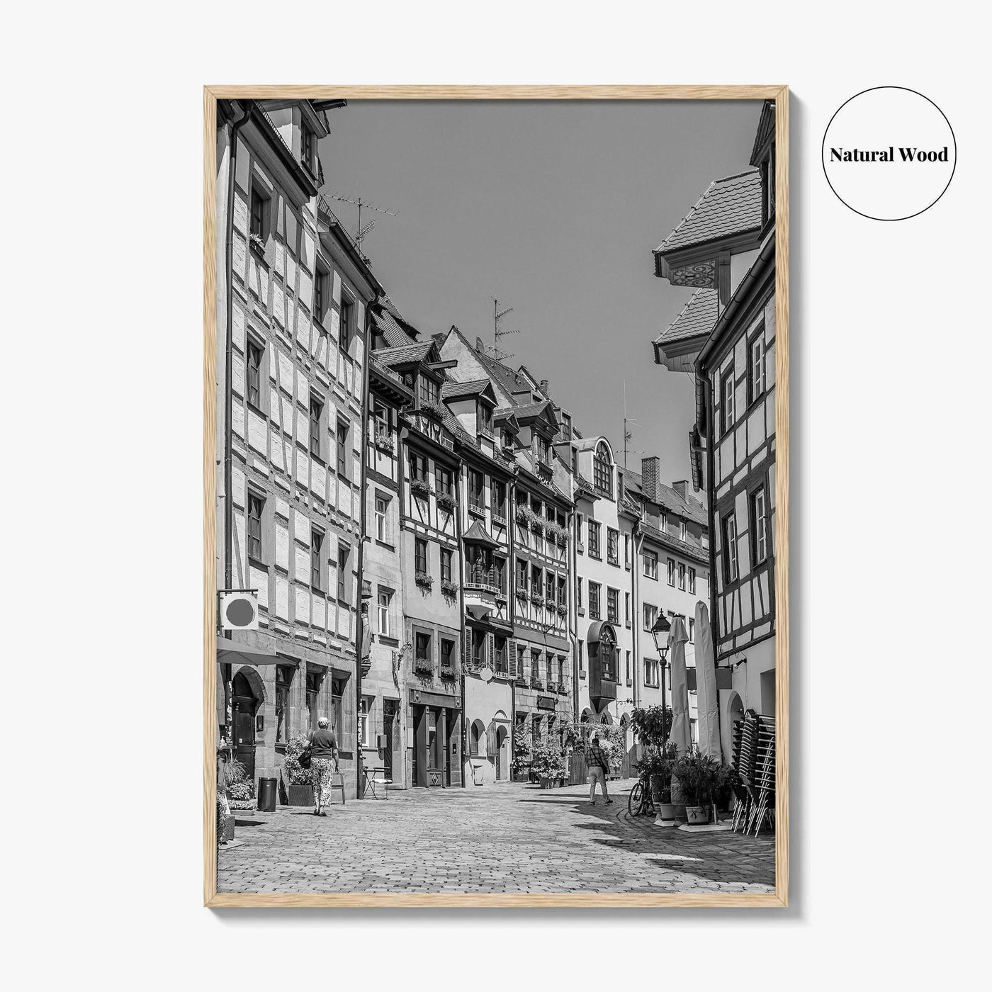 Nuremberg Black and White Fine Art Photo Print, Nürnberg Germany, Weissgerbergasse