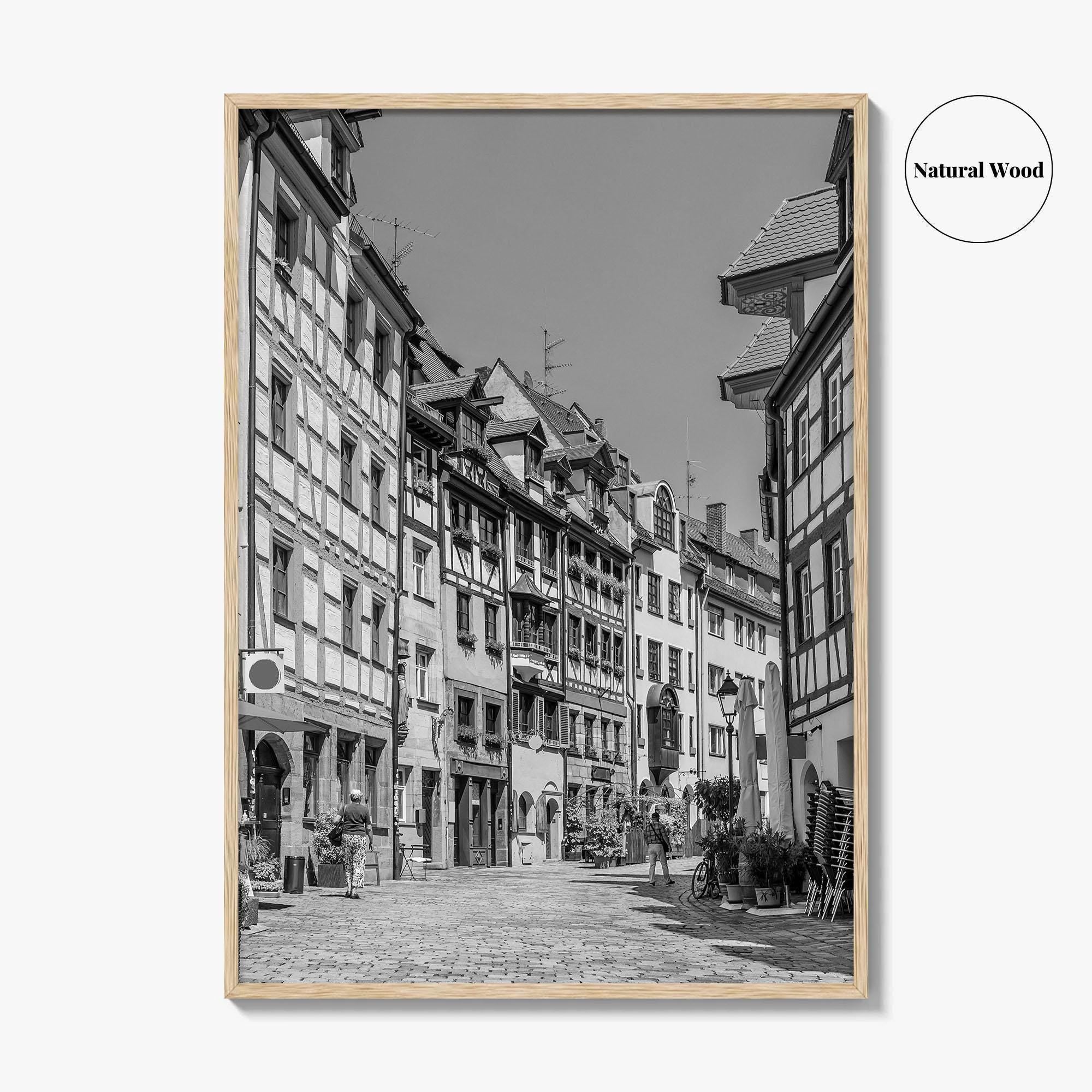 Nuremberg Black and White Fine Art Photo Print, Nürnberg Germany, Weissgerbergasse
