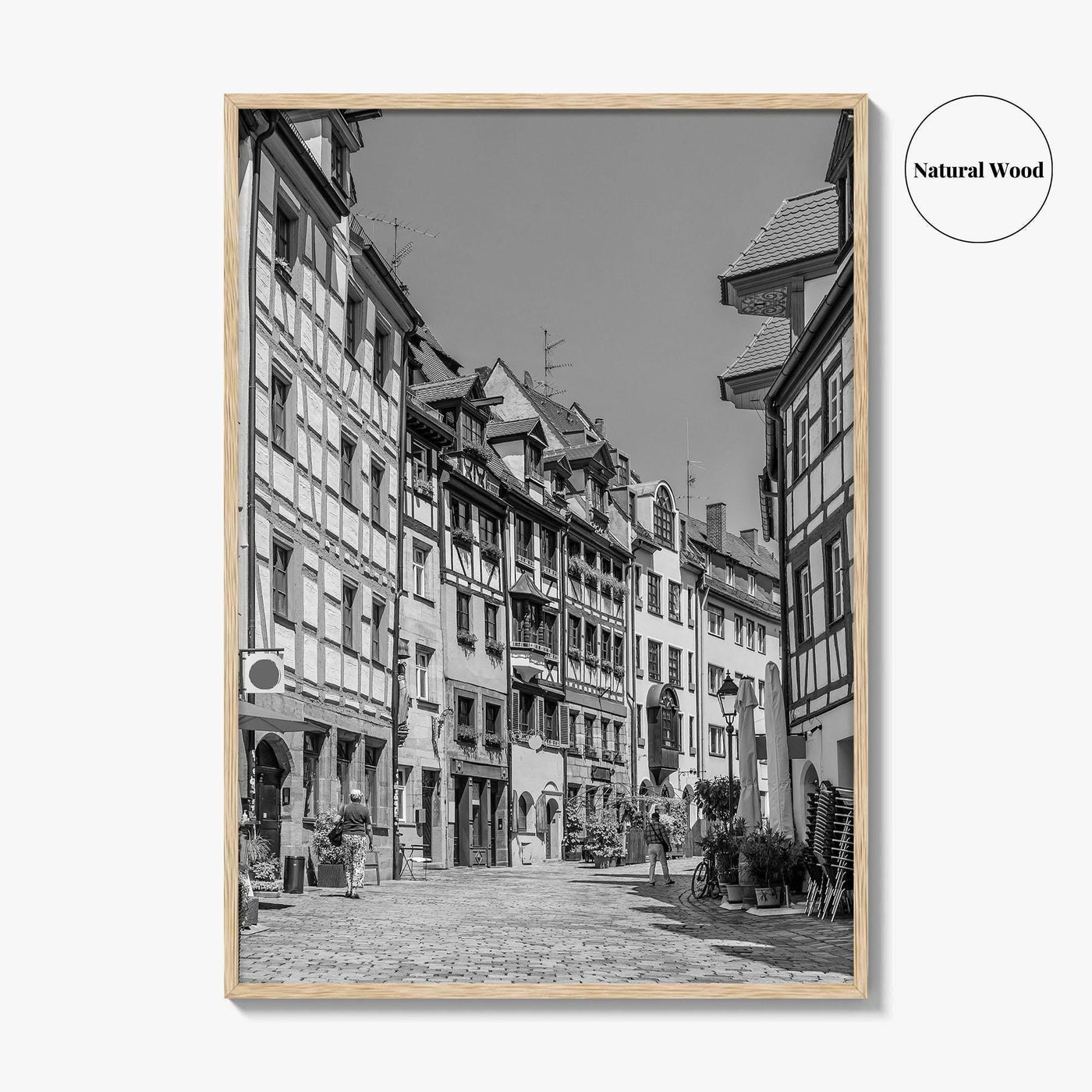 Nuremberg Black and White Fine Art Photo Print, Nürnberg Germany, Weissgerbergasse