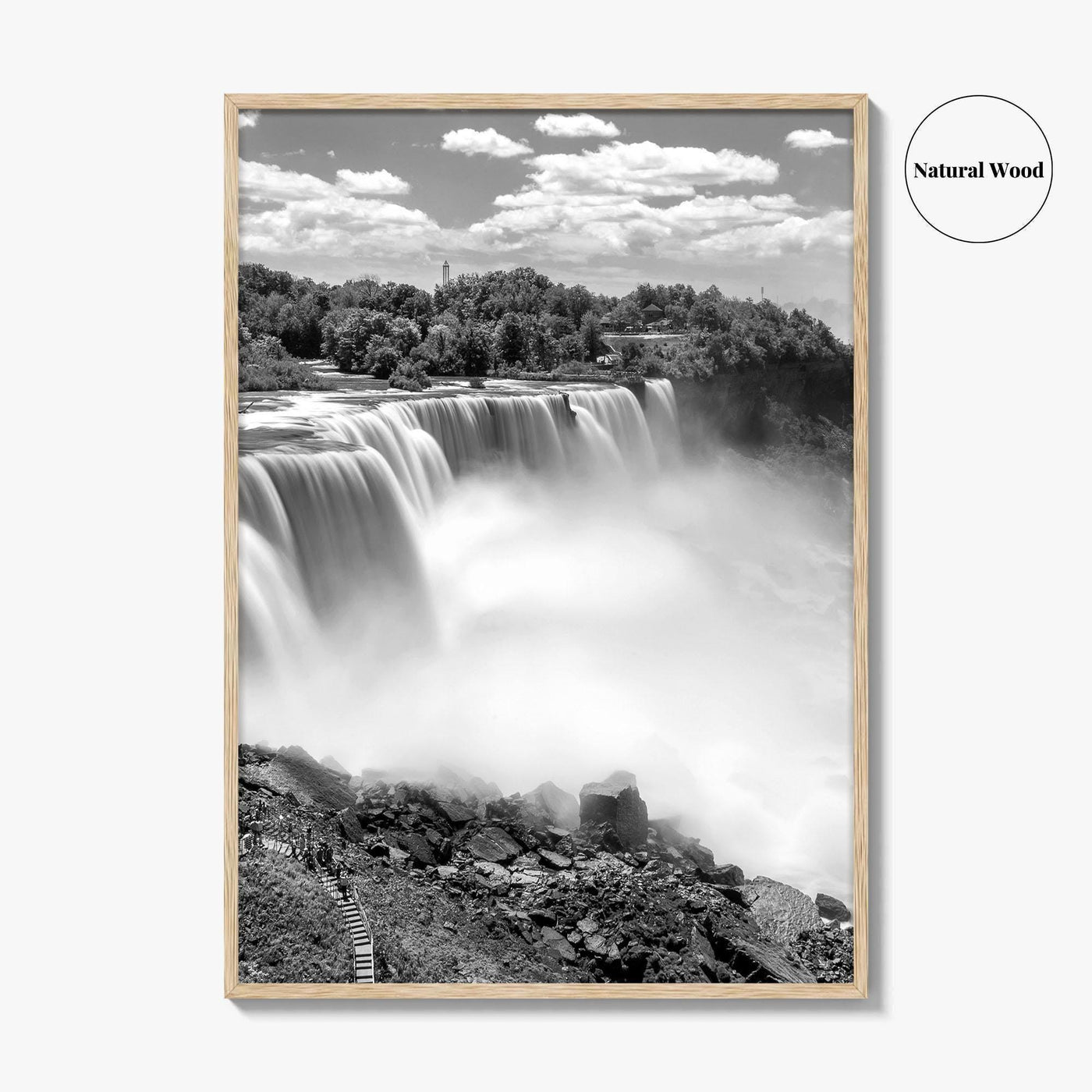Niagara Falls Black and White Fine Art Photo Print, USA Canada Waterfall Ontario Poster