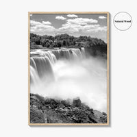 Niagara Falls Black and White Fine Art Photo Print, USA Canada Waterfall Ontario Poster