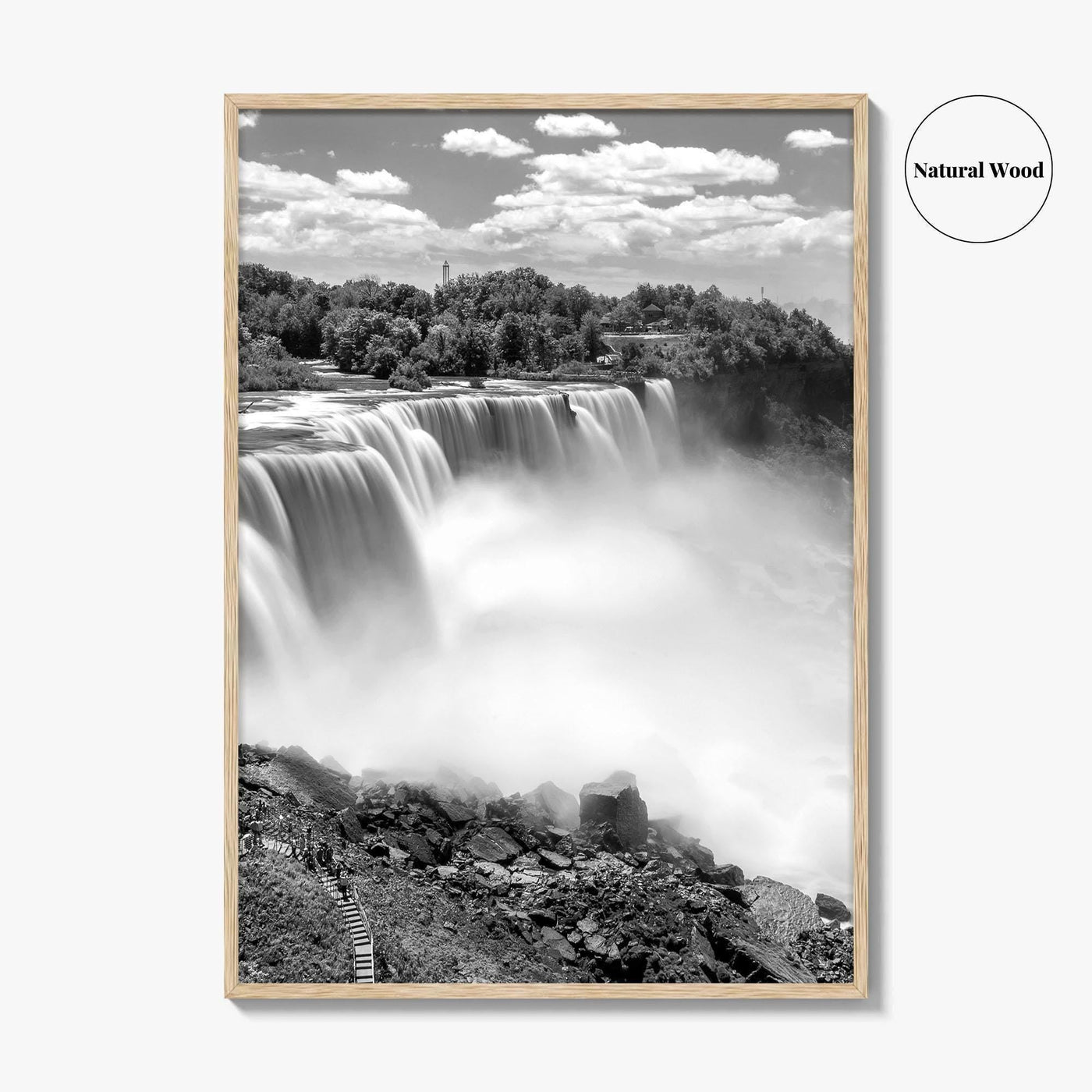Niagara Falls Black and White Fine Art Photo Print, USA Canada Waterfall Ontario Poster