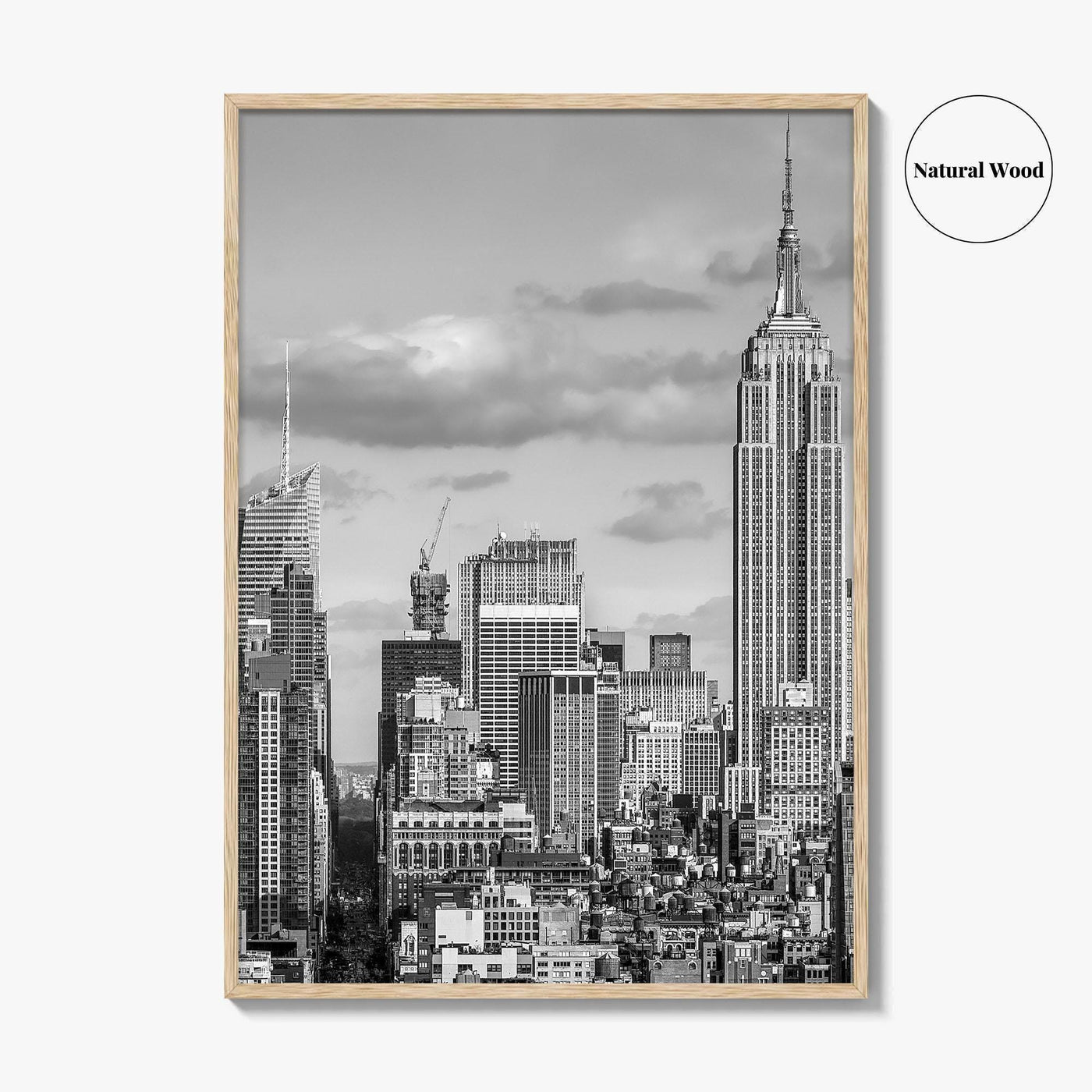 New York City Skyline Black and White Fine Art Photo Print, Manhattan Poster, USA