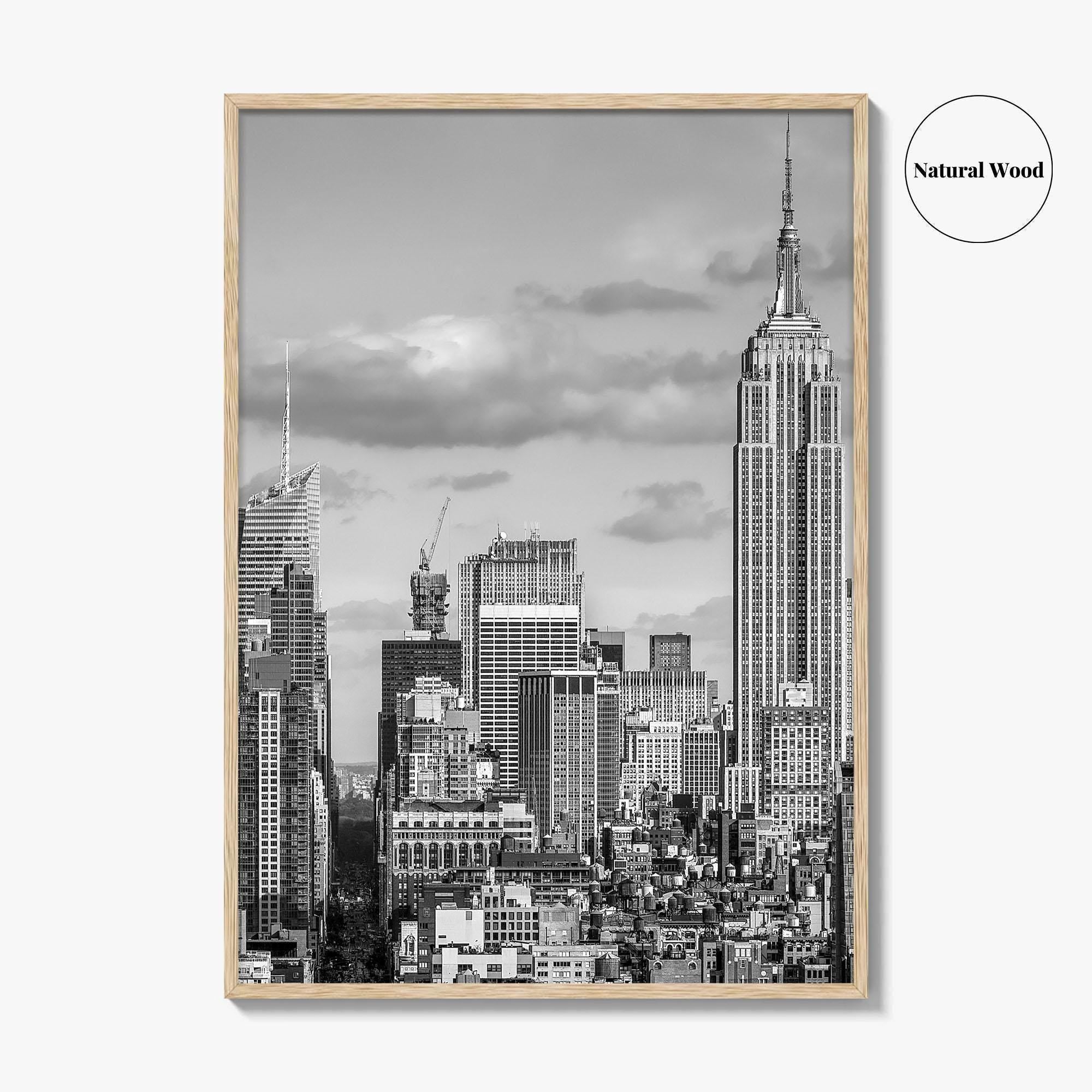 New York City Skyline Black and White Fine Art Photo Print, Manhattan Poster, USA