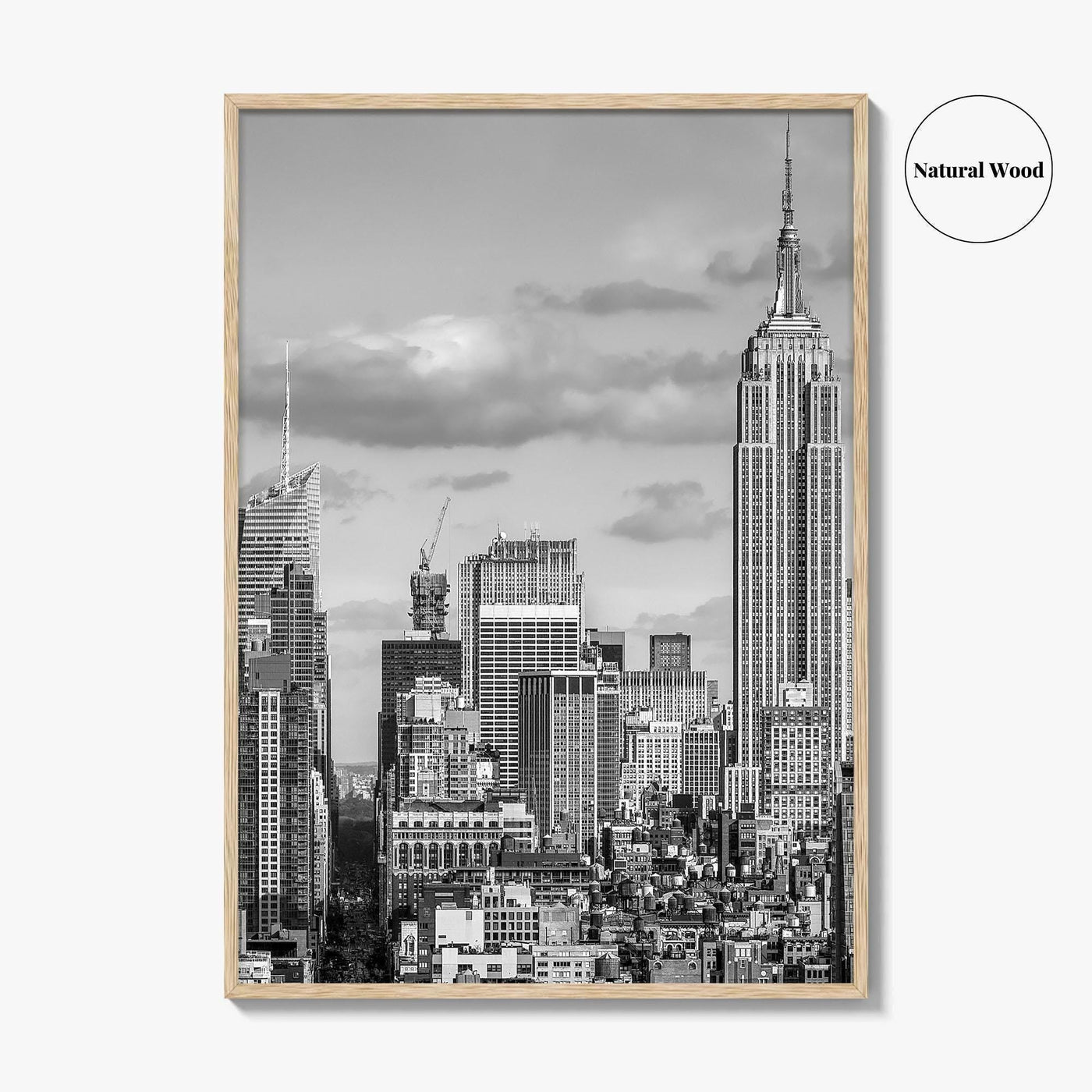 New York City Skyline Black and White Fine Art Photo Print, Manhattan Poster, USA