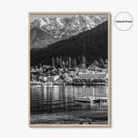 Queenstown Black and White Fine Art Photo Print, Lake Wakatipu, South Island Poster