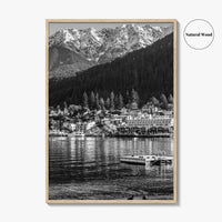 Queenstown Black and White Fine Art Photo Print, Lake Wakatipu, South Island Poster