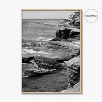 Point Loma Black and White Fine Art Photo Print, Sunset Cliffs San Diego Poster