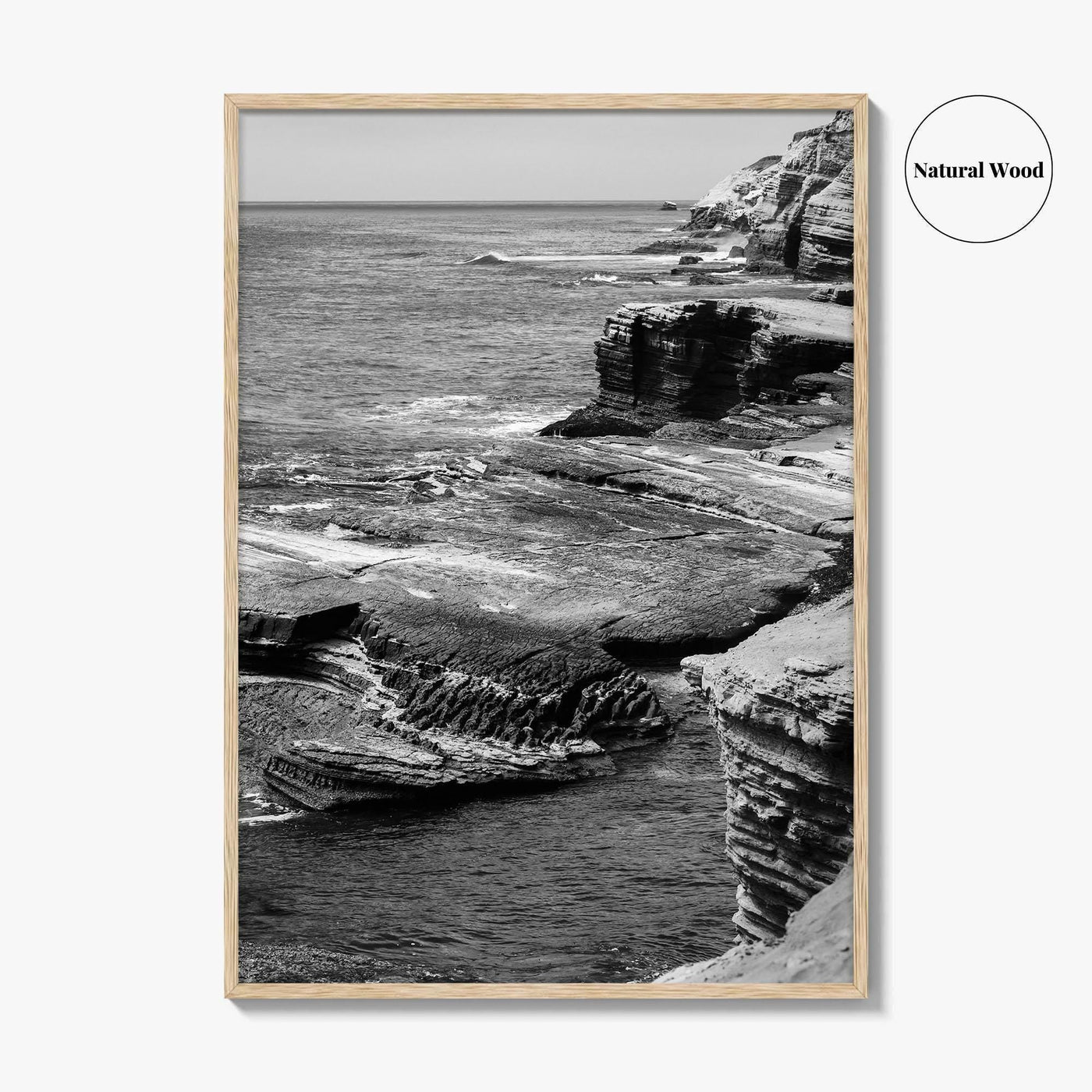 Point Loma Black and White Fine Art Photo Print, Sunset Cliffs San Diego Poster