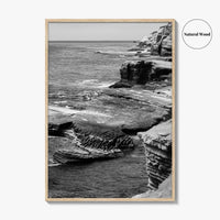 Point Loma Black and White Fine Art Photo Print, Sunset Cliffs San Diego Poster