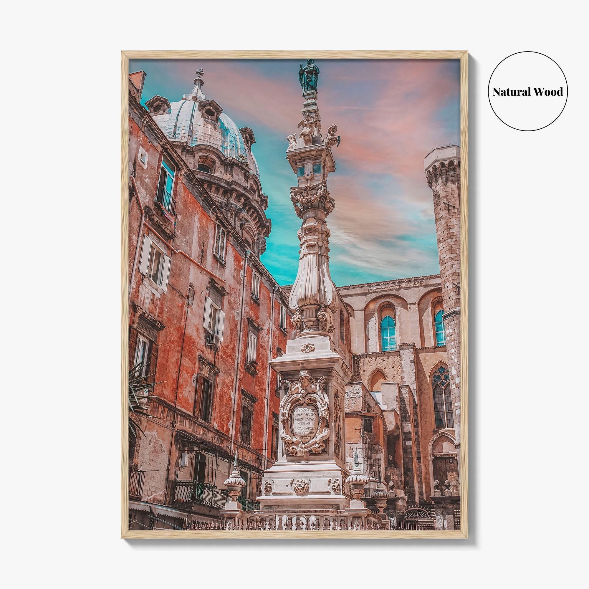 Naples Italy Fine Art Photo Print, Napoli Old Town, San Gennaro Obelisk Poster