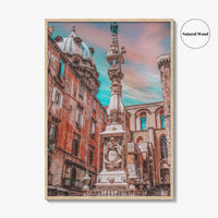 Naples Italy Fine Art Photo Print, Napoli Old Town, San Gennaro Obelisk Poster