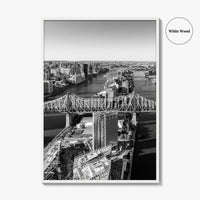Queens Black and White Fine Art Photo Print, Ed Koch Queensboro Bridge NYC Poster