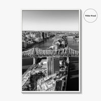 Queens Black and White Fine Art Photo Print, Ed Koch Queensboro Bridge NYC Poster
