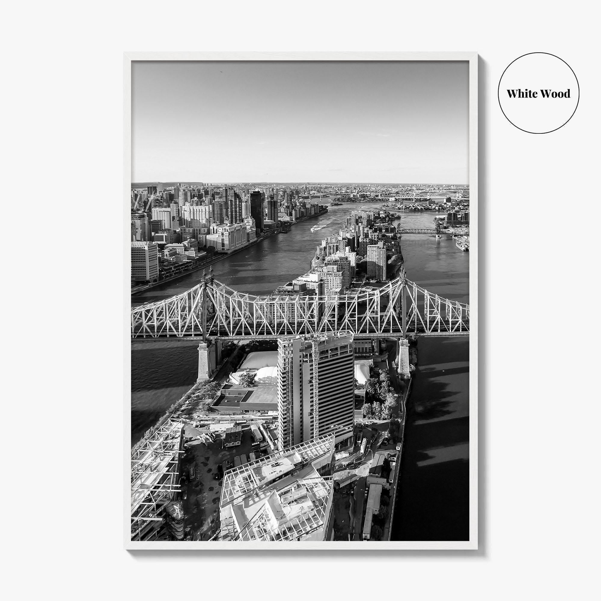 Queens Black and White Fine Art Photo Print, Ed Koch Queensboro Bridge NYC Poster