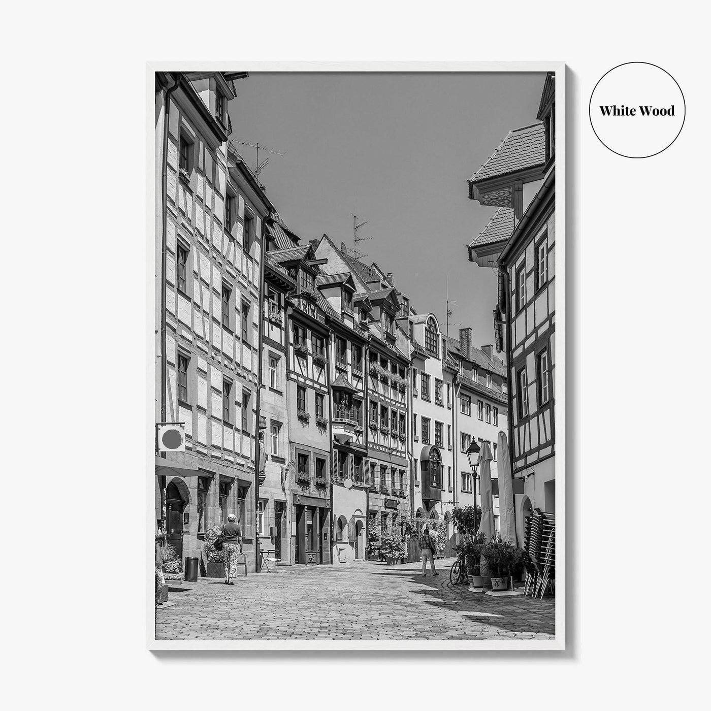 Nuremberg Black and White Fine Art Photo Print, Nürnberg Germany, Weissgerbergasse