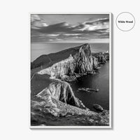 Neist Point Lighthouse Black and White Fine Art Photo Print, Isle of Skye Poster