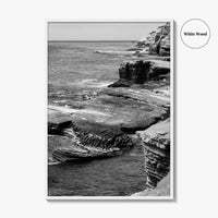 Point Loma Black and White Fine Art Photo Print, Sunset Cliffs San Diego Poster