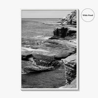 Point Loma Black and White Fine Art Photo Print, Sunset Cliffs San Diego Poster