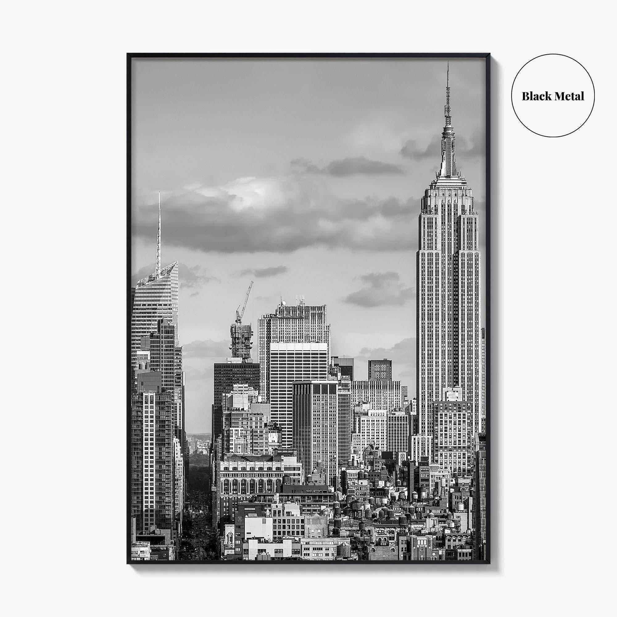 New York City Skyline Black and White Fine Art Photo Print, Manhattan Poster, USA