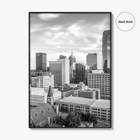 Oklahoma City Skyline Black and White Fine Art Photo Print, OKC Poster