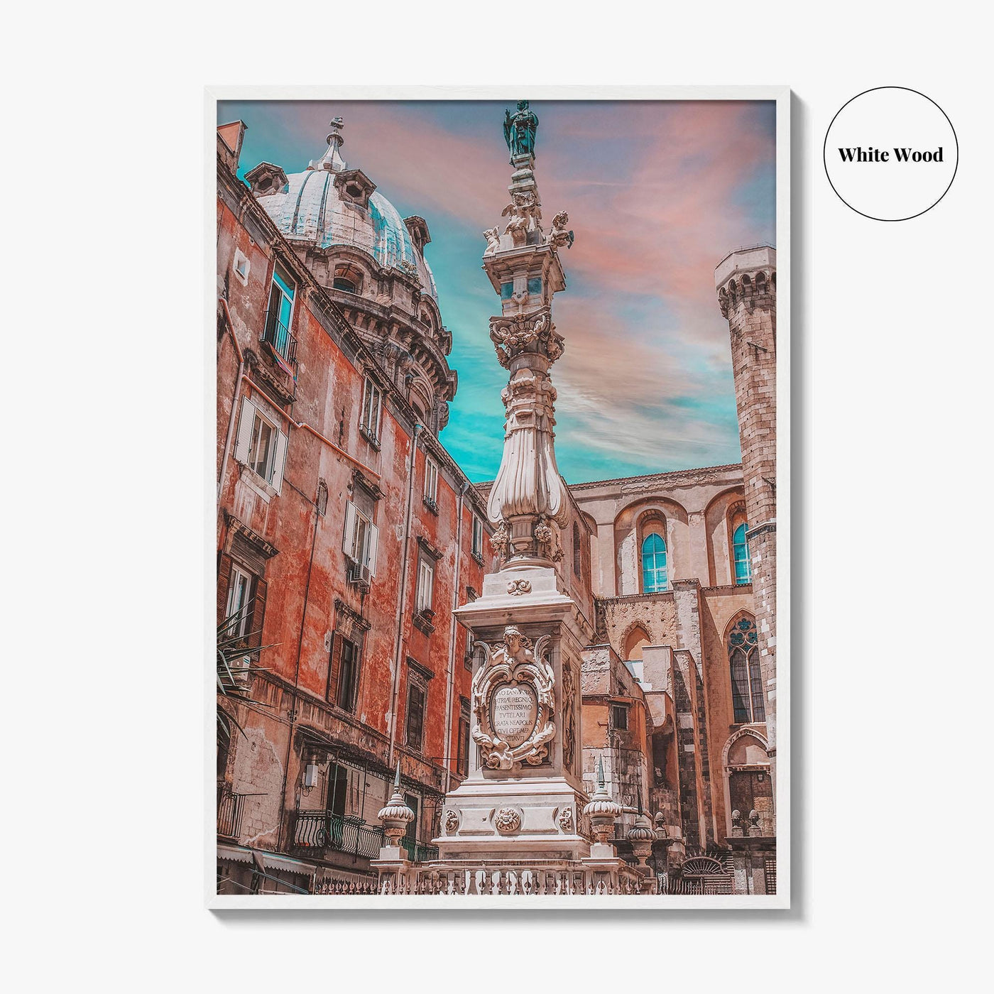 Naples Italy Fine Art Photo Print, Napoli Old Town, San Gennaro Obelisk Poster
