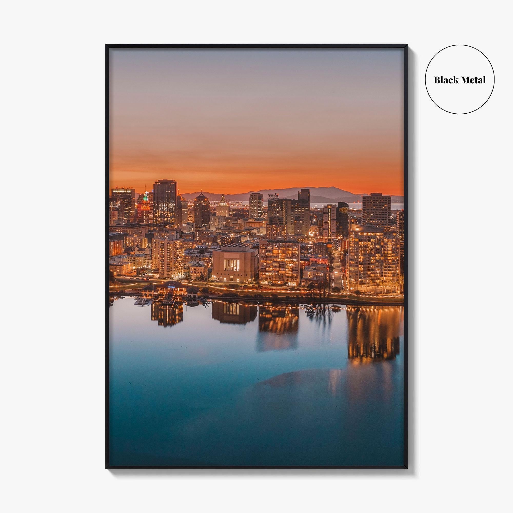 Oakland Skyline Fine Art Photo Print, California USA, Bay Area Wall Decor Poster