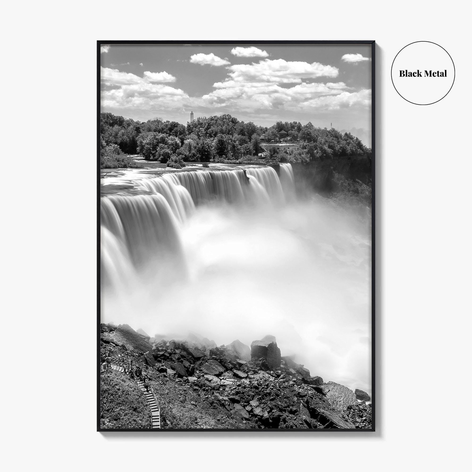 Niagara Falls Black and White Fine Art Photo Print, USA Canada Waterfall Ontario Poster