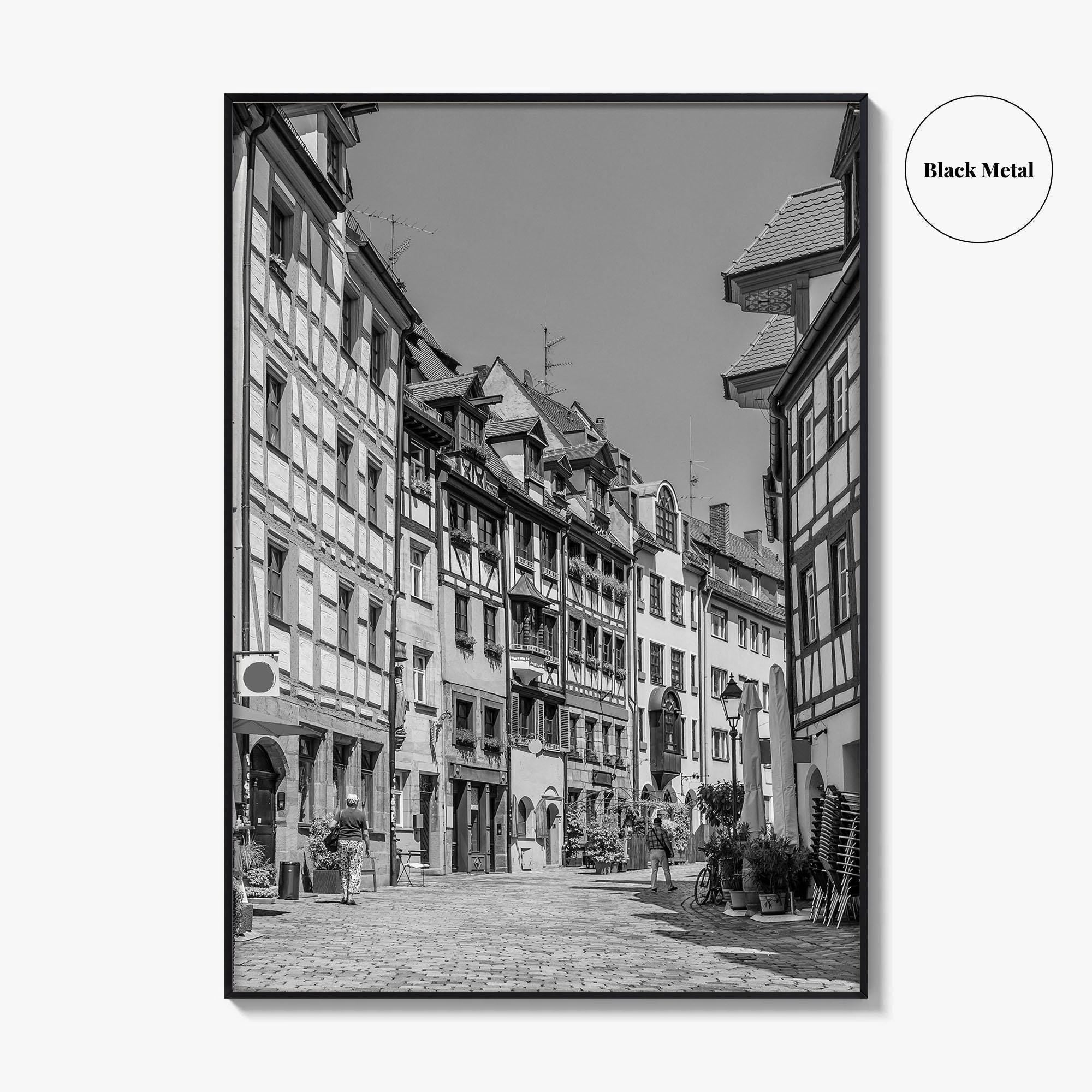 Nuremberg Black and White Fine Art Photo Print, Nürnberg Germany, Weissgerbergasse